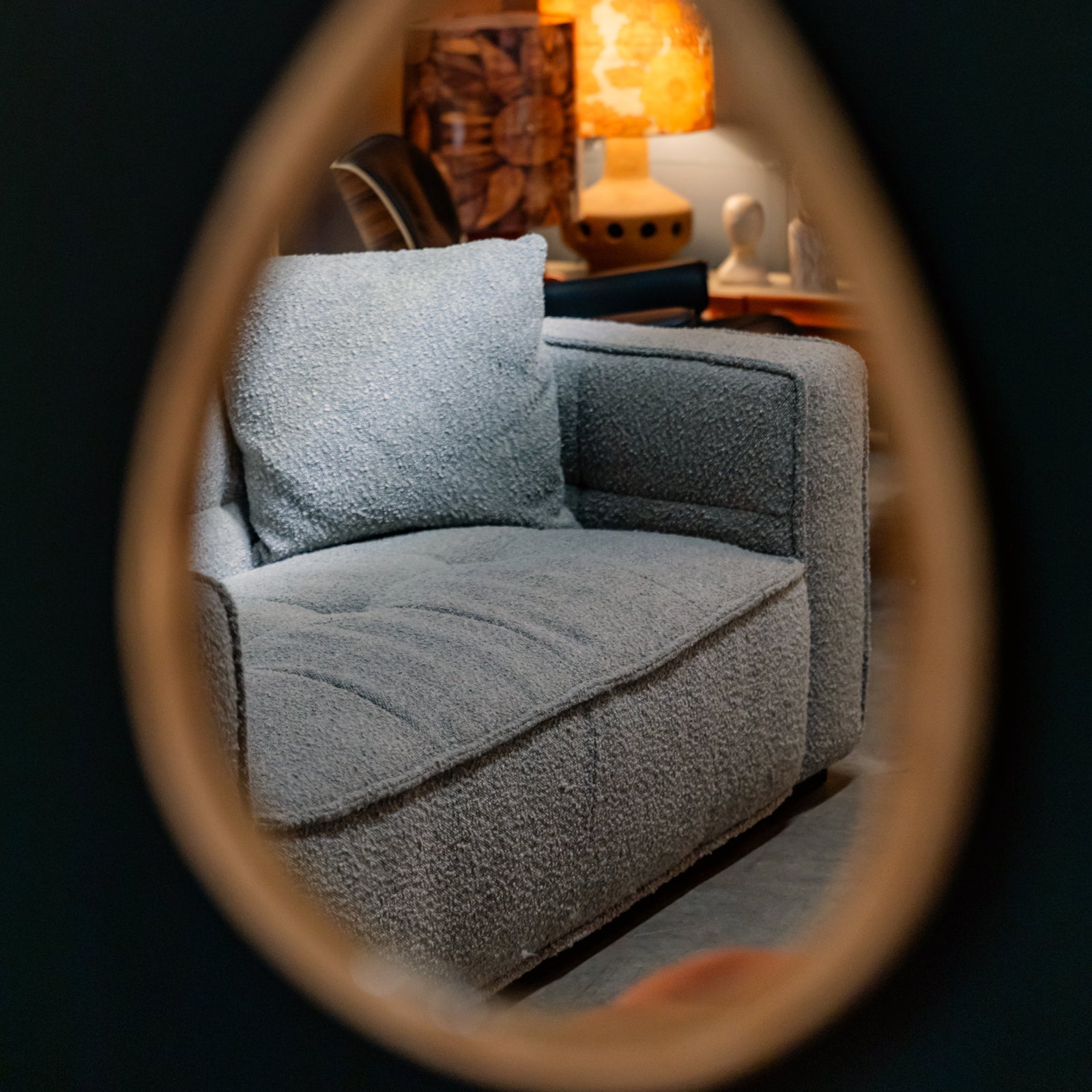 Cubic Studio Sofa Latte Grey Boucle 2 Seater