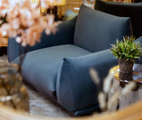 Marenco Style Armchair Steel Blue Velvet 1 Seater
