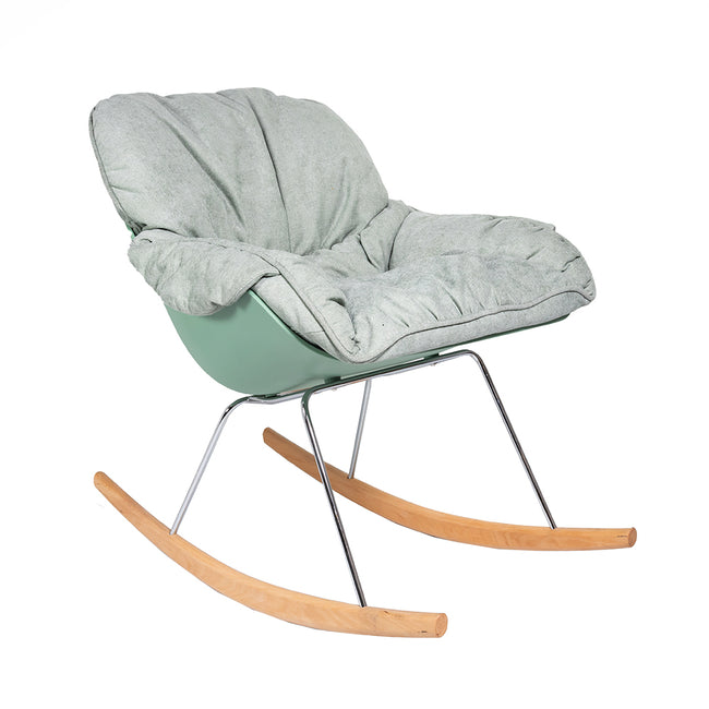 Fabric Soft Seat Rocking Chair Green