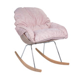 Fabric Soft Seat Rocking Chair Pastel Pink