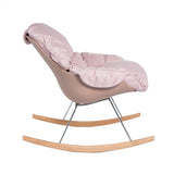 Fabric Soft Seat Rocking Chair Pastel Pink