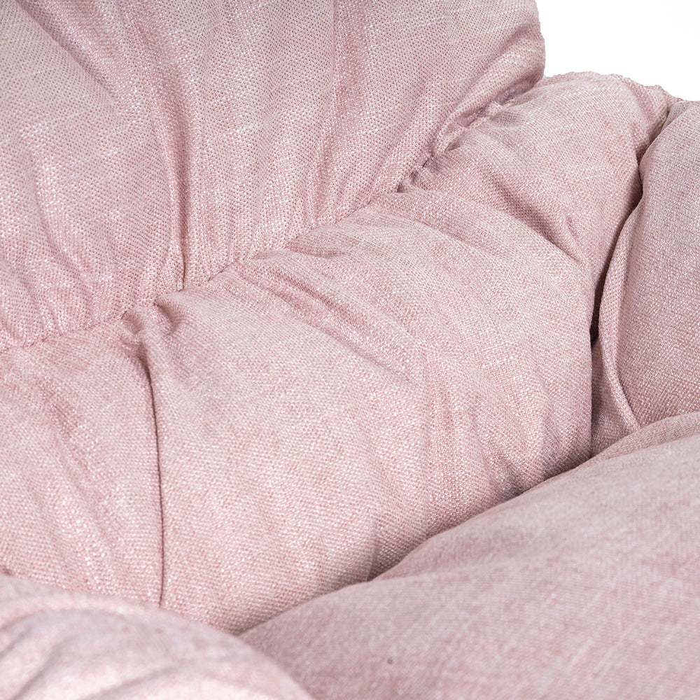 Fabric Soft Seat Rocking Chair Pastel Pink