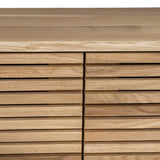 Solid Oak 4 Doors Slatted Low Unit L 200cm / Strachel A.F.