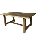 Solid Oak Farmhouse Dining Table Brown / Strachel A.F.
