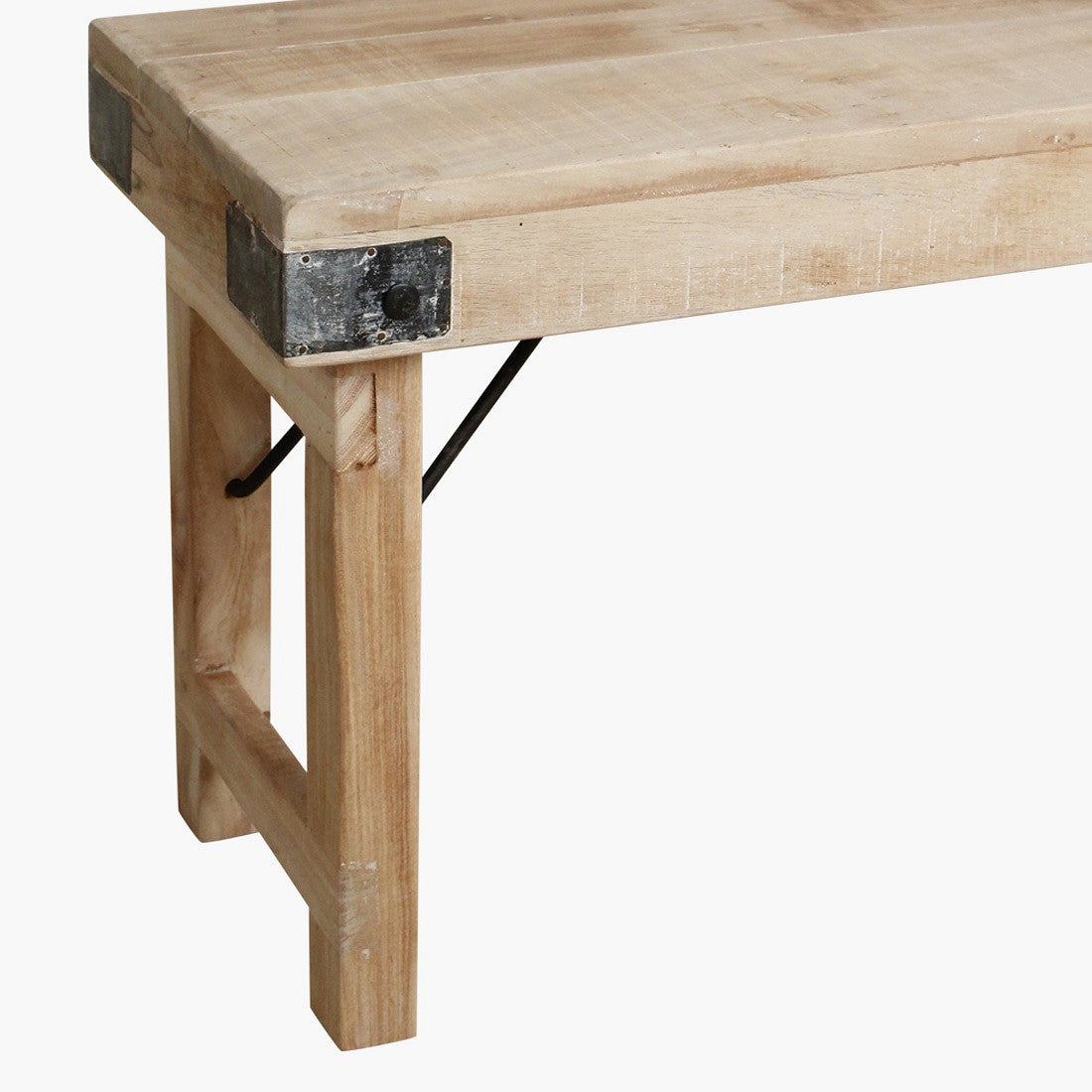 Limewash Folding Bench 120 cm Natural