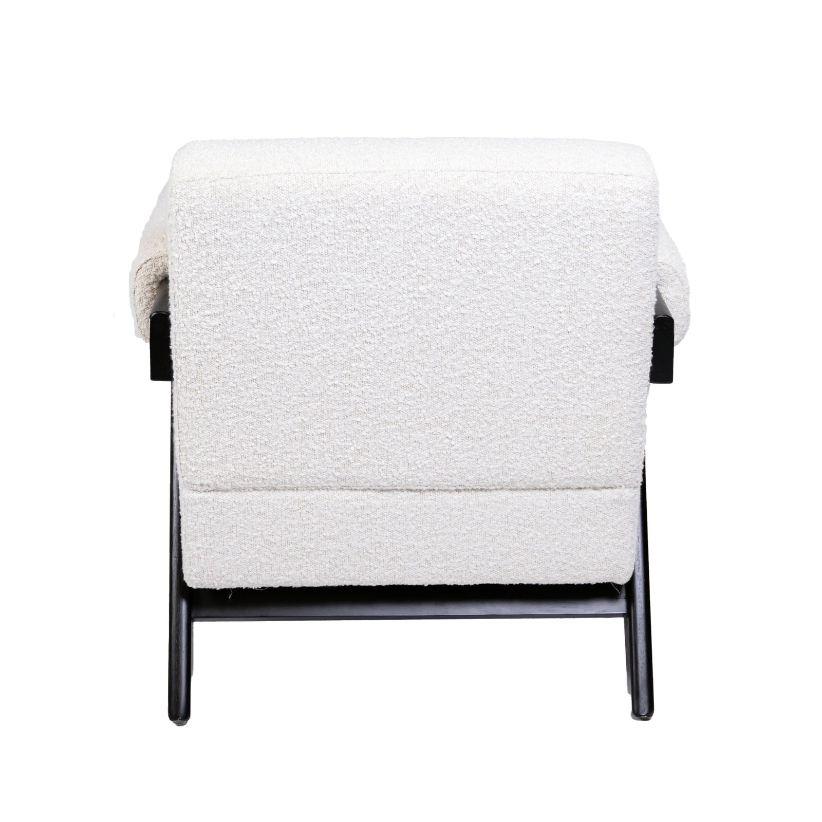 Pierre Jeanneret Style Easy Armchair White Boucle