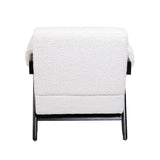 Pierre Jeanneret Style Easy Armchair White Boucle
