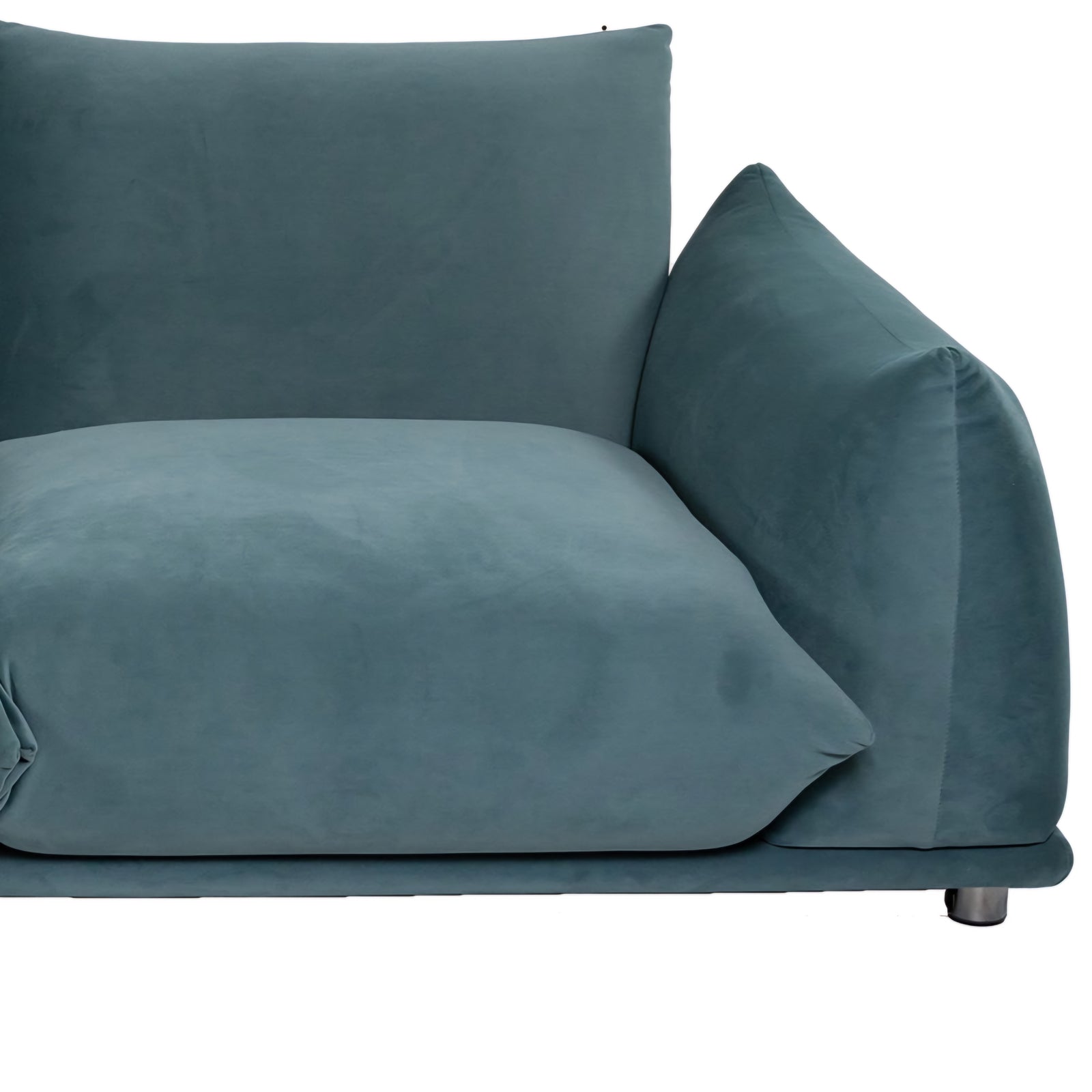 Marenco Style Armchair Steel Blue Velvet 1 Seater