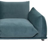 Marenco Style Armchair Steel Blue Velvet 1 Seater