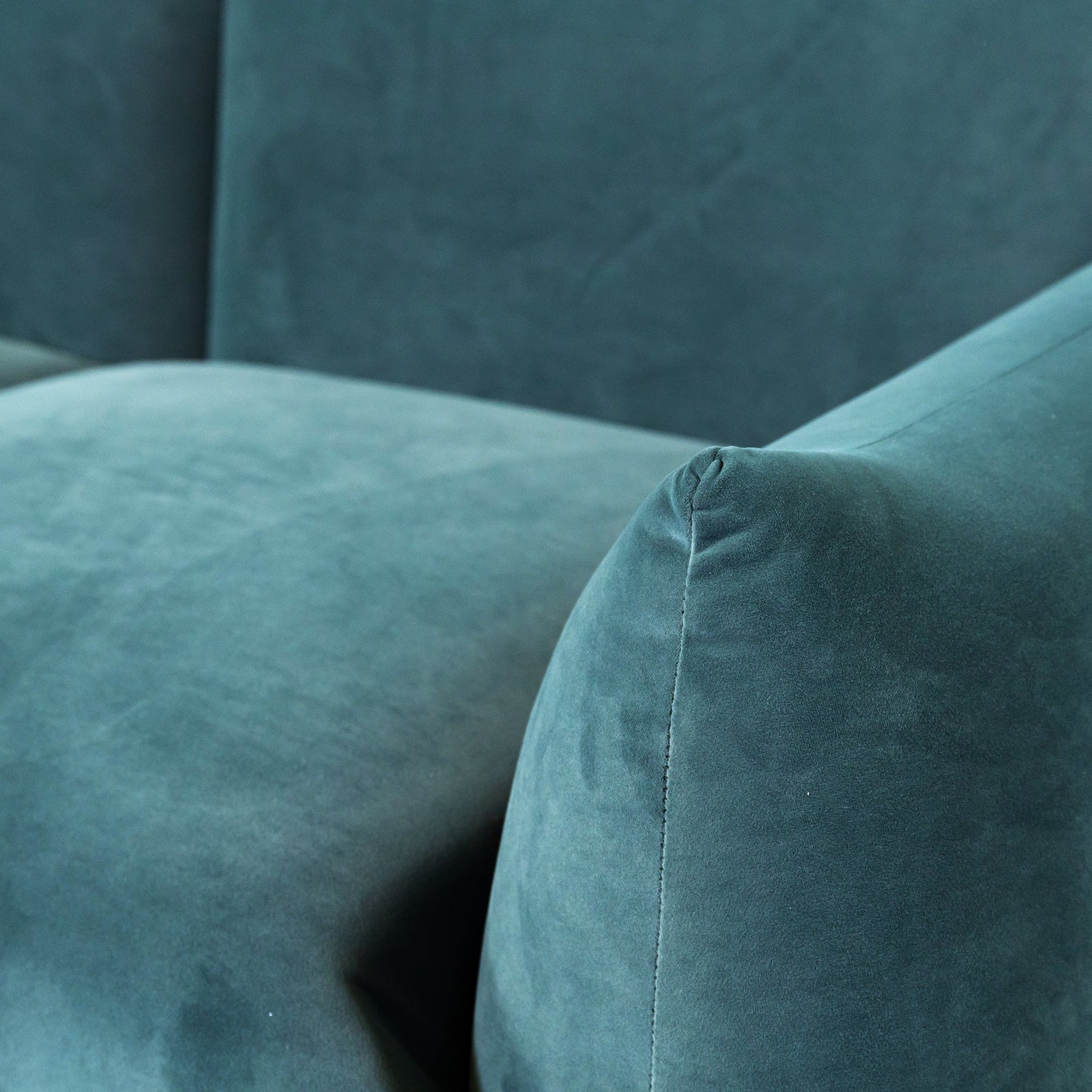 Marenco Style Armchair Steel Blue Velvet 1 Seater