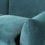 Marenco Style Armchair Steel Blue Velvet 1 Seater