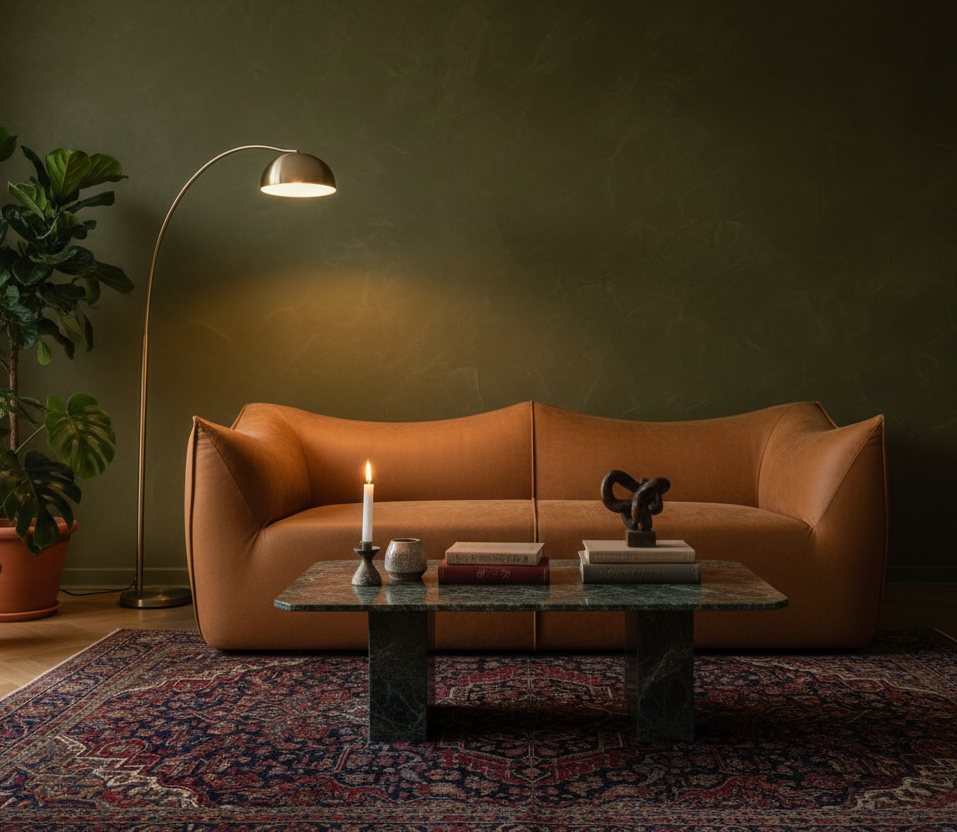 La Bambole Style 2 Seater Sofa Rusty Brown