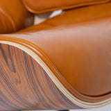 Iconic Lounge Chair and Ottoman - Rosewood & Tan Brown Leather