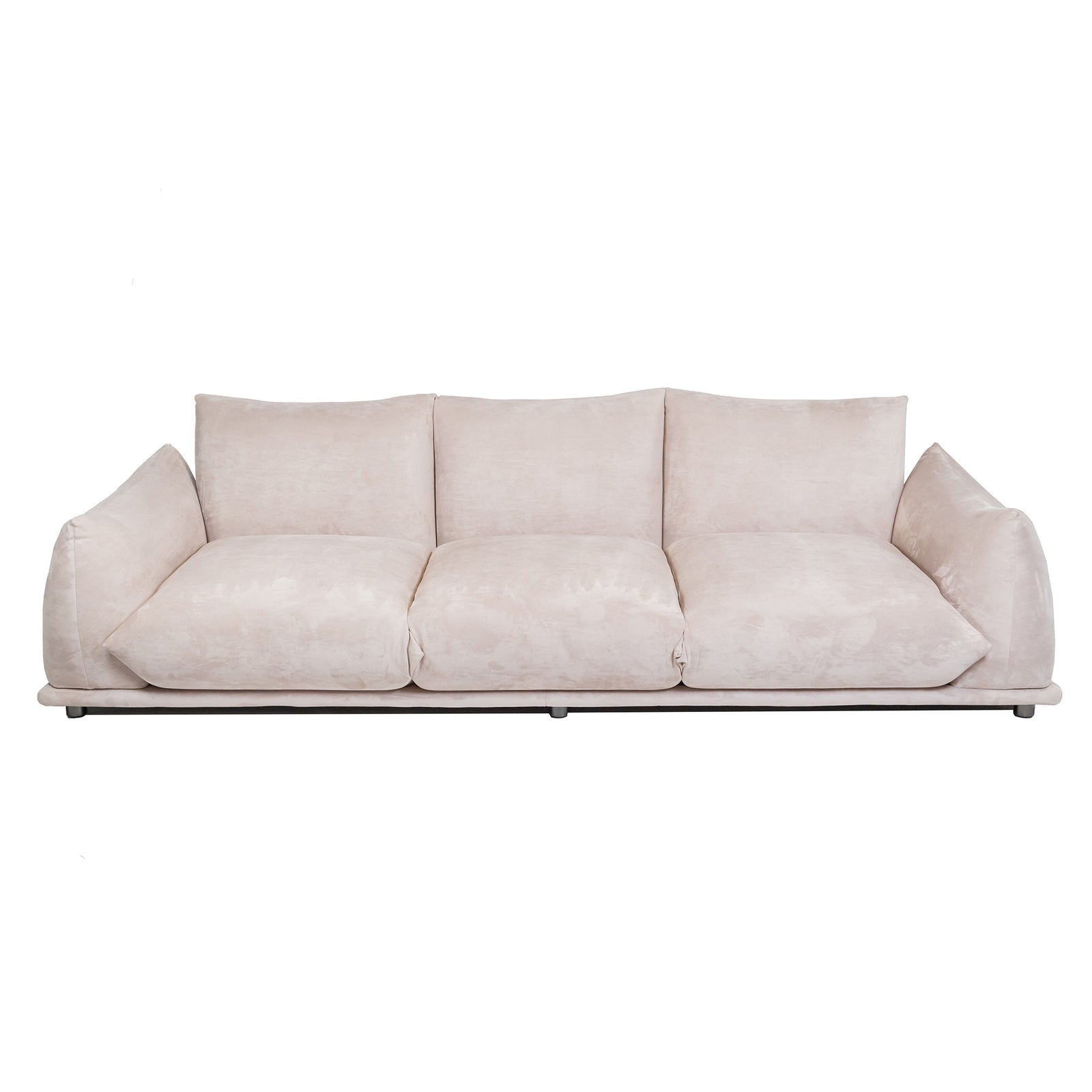 Marenco Style Sofa Light Grey Suede 3 Seater