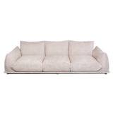 Marenco Style Sofa Light Grey Suede 3 Seater
