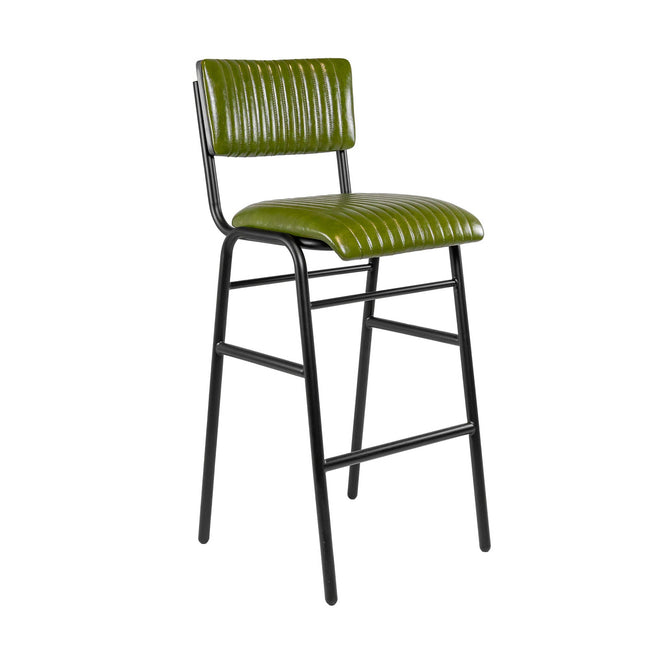 Hipster Leather Upholstered Bar Stool Green