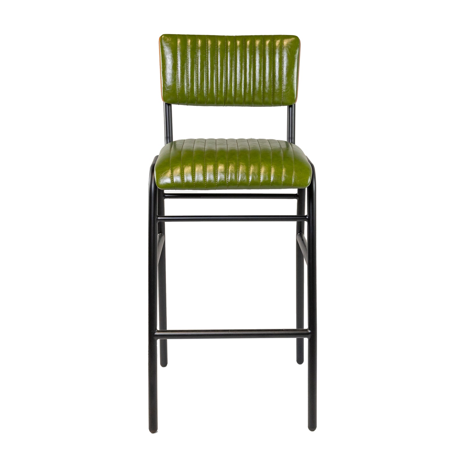 Hipster Leather Upholstered Bar Stool Green