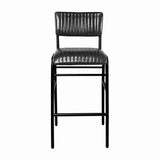 Hipster Leather Upholstered Bar Stool Black