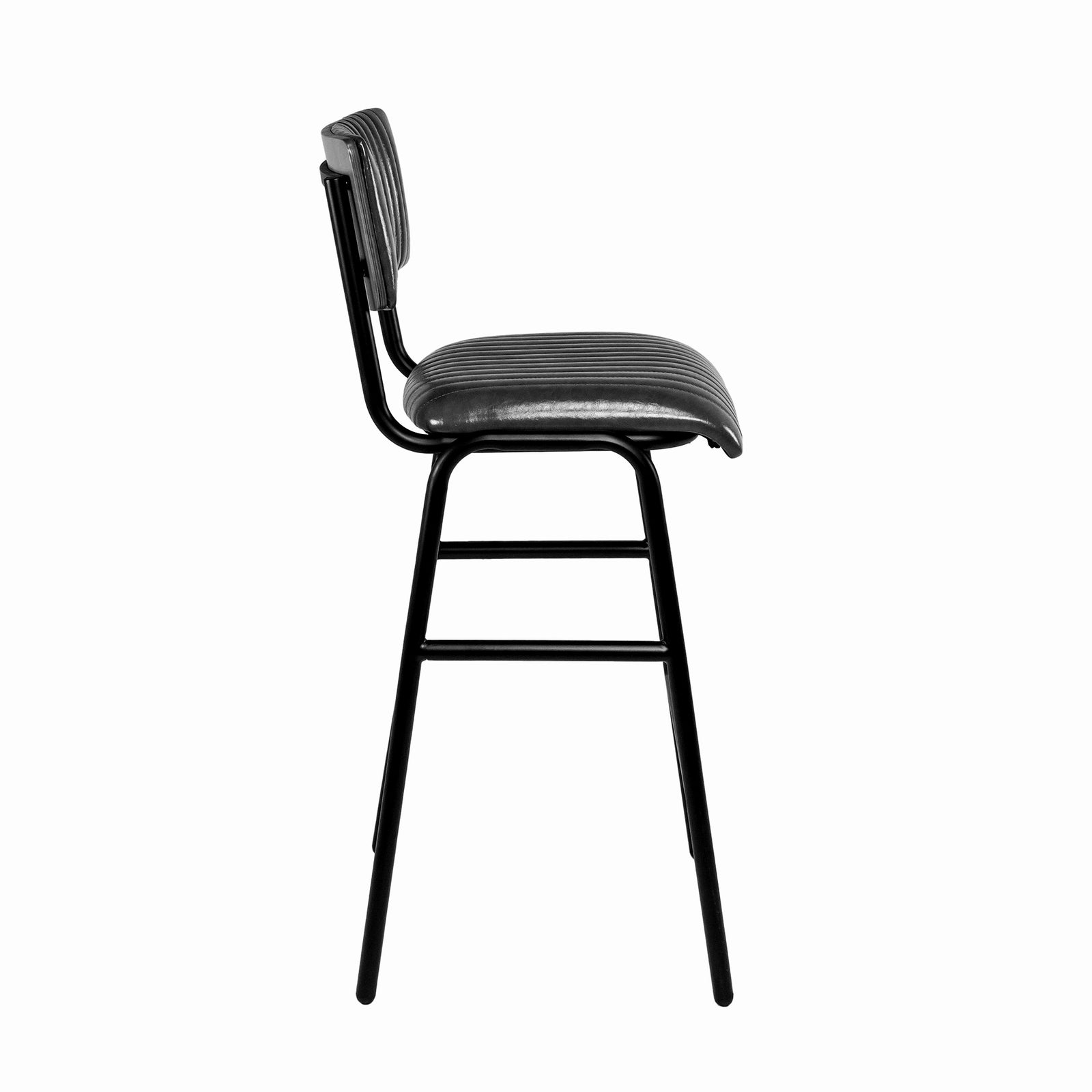 Hipster Leather Upholstered Bar Stool Black