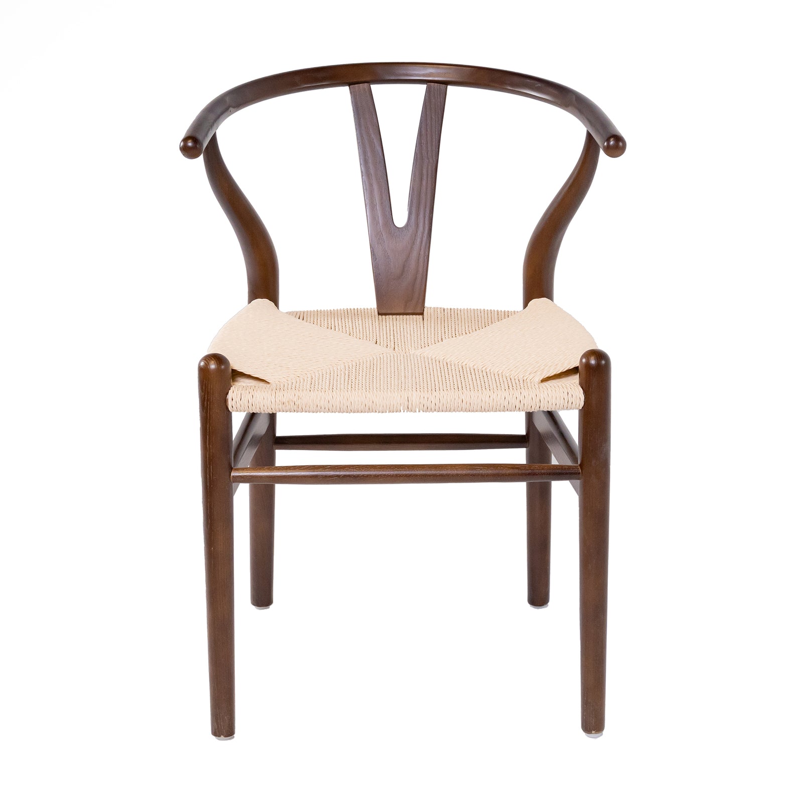 Hans J Wegner style Wishbone Chair - Brown / Natural