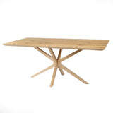 Solid Oak Dining Table Tapered Edges / Star Slimline Frame