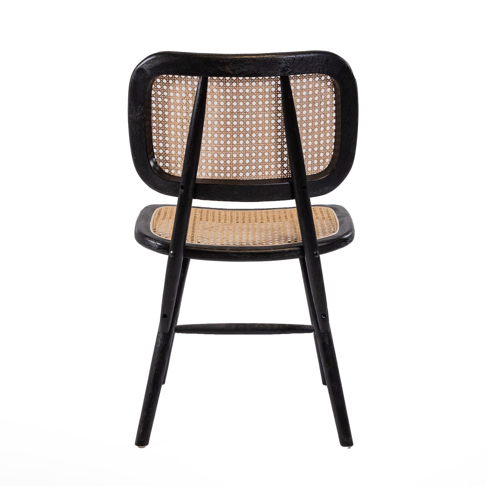 Oak / Rattan Chair Black