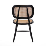 Oak / Rattan Chair Black