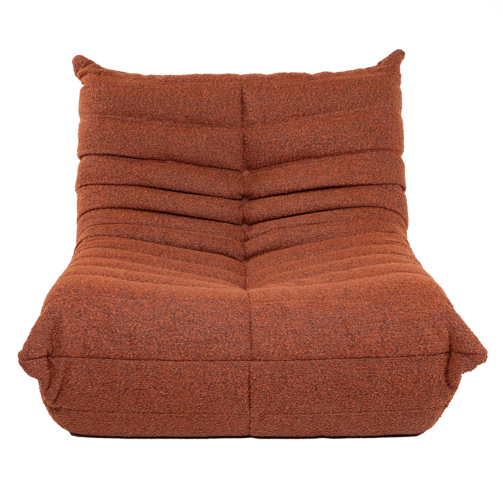 Togo Style Sofa Brick Red Boucle 1 Seater