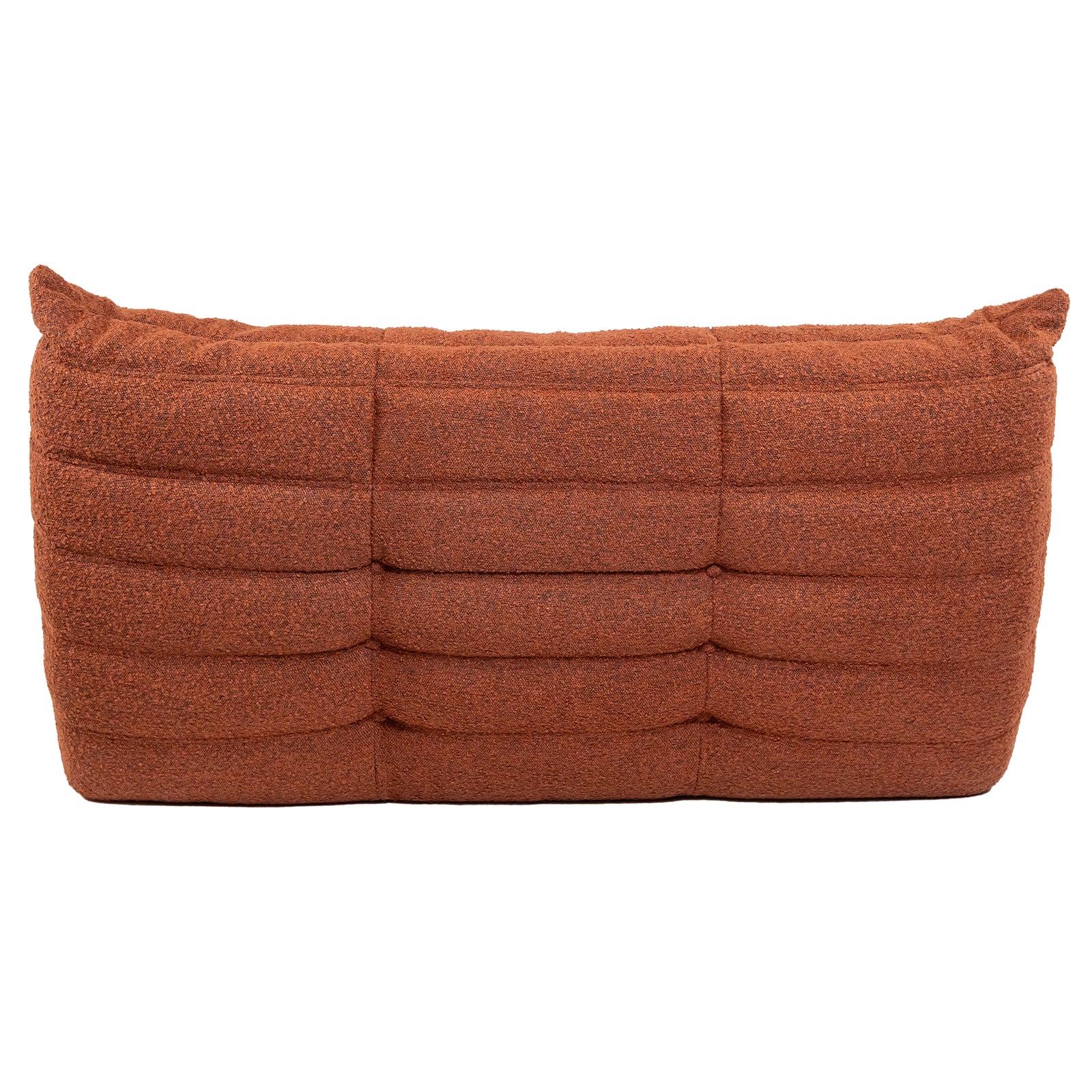 Togo Style Sofa Brick Red Boucle 2 Seater
