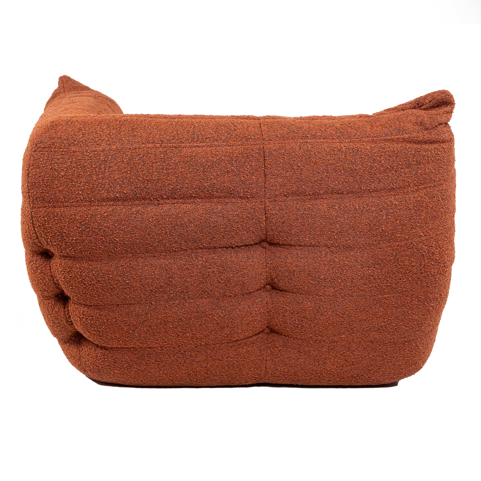 Togo Style Sofa Brick Red Boucle Corner