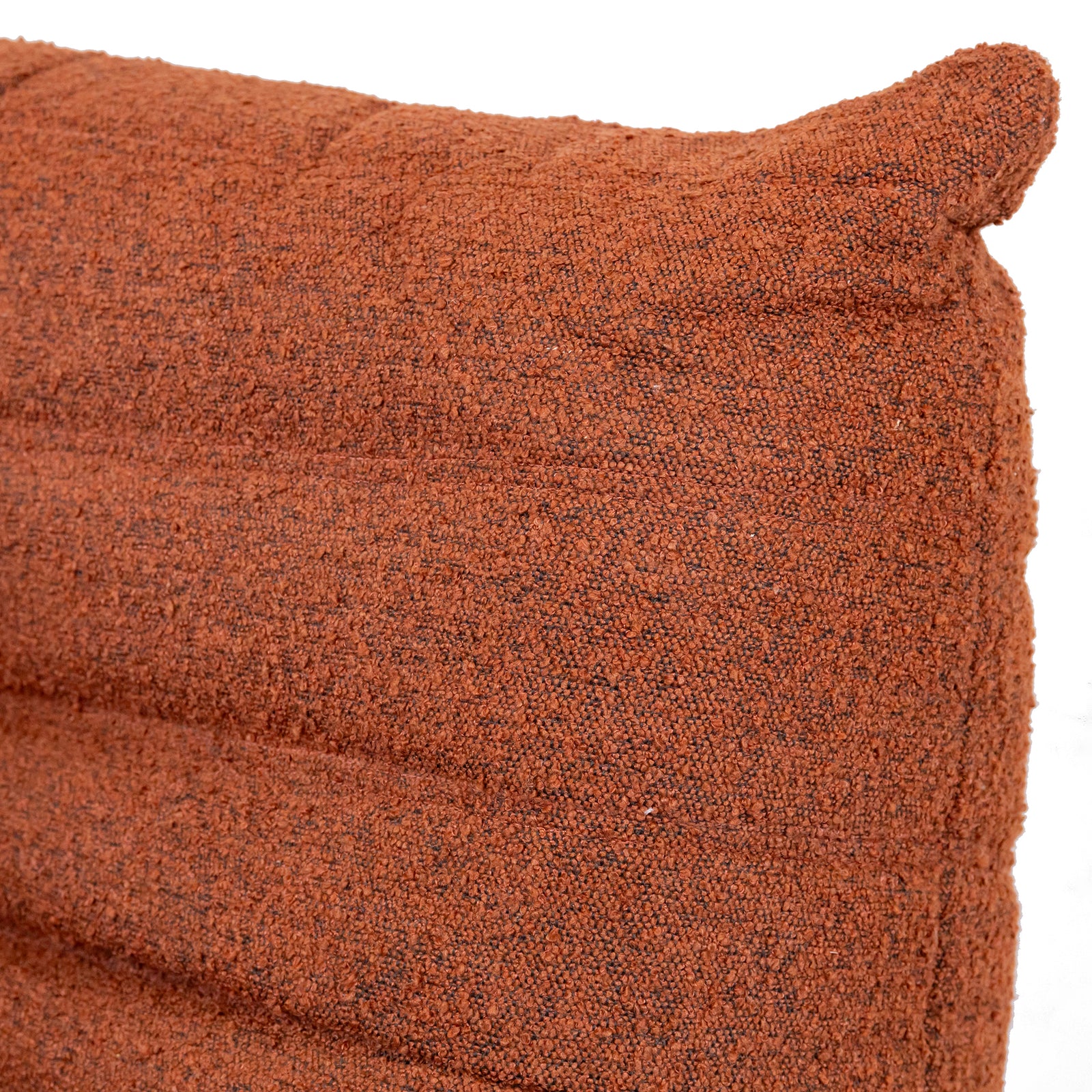 Togo Style Sofa Brick Red Boucle Corner