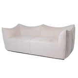 La Bambole Style 2 Seater Sofa Pearl White Suede