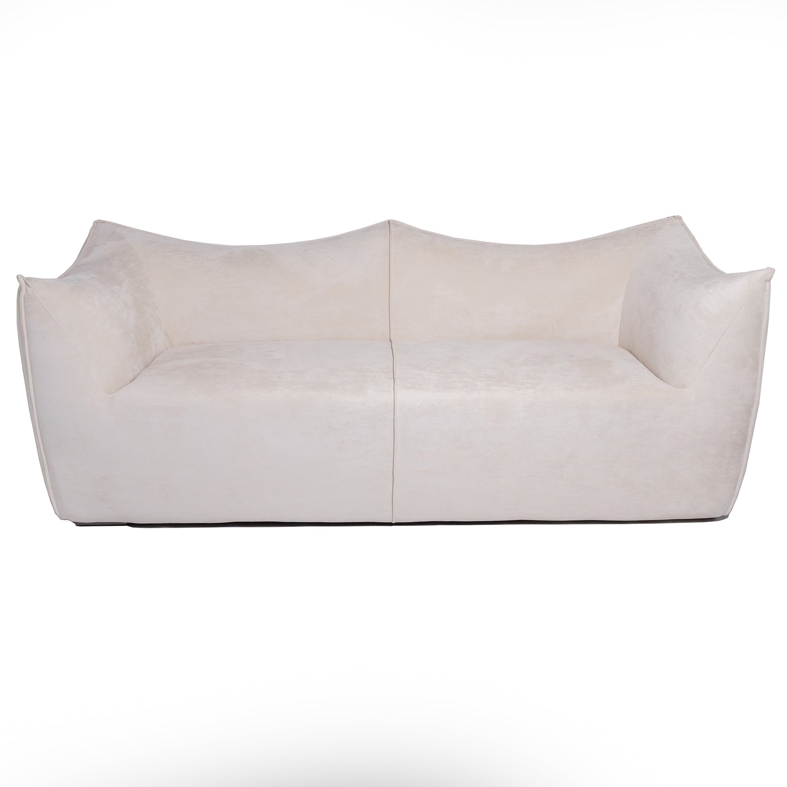 La Bambole Style 2 Seater Sofa Pearl White Suede