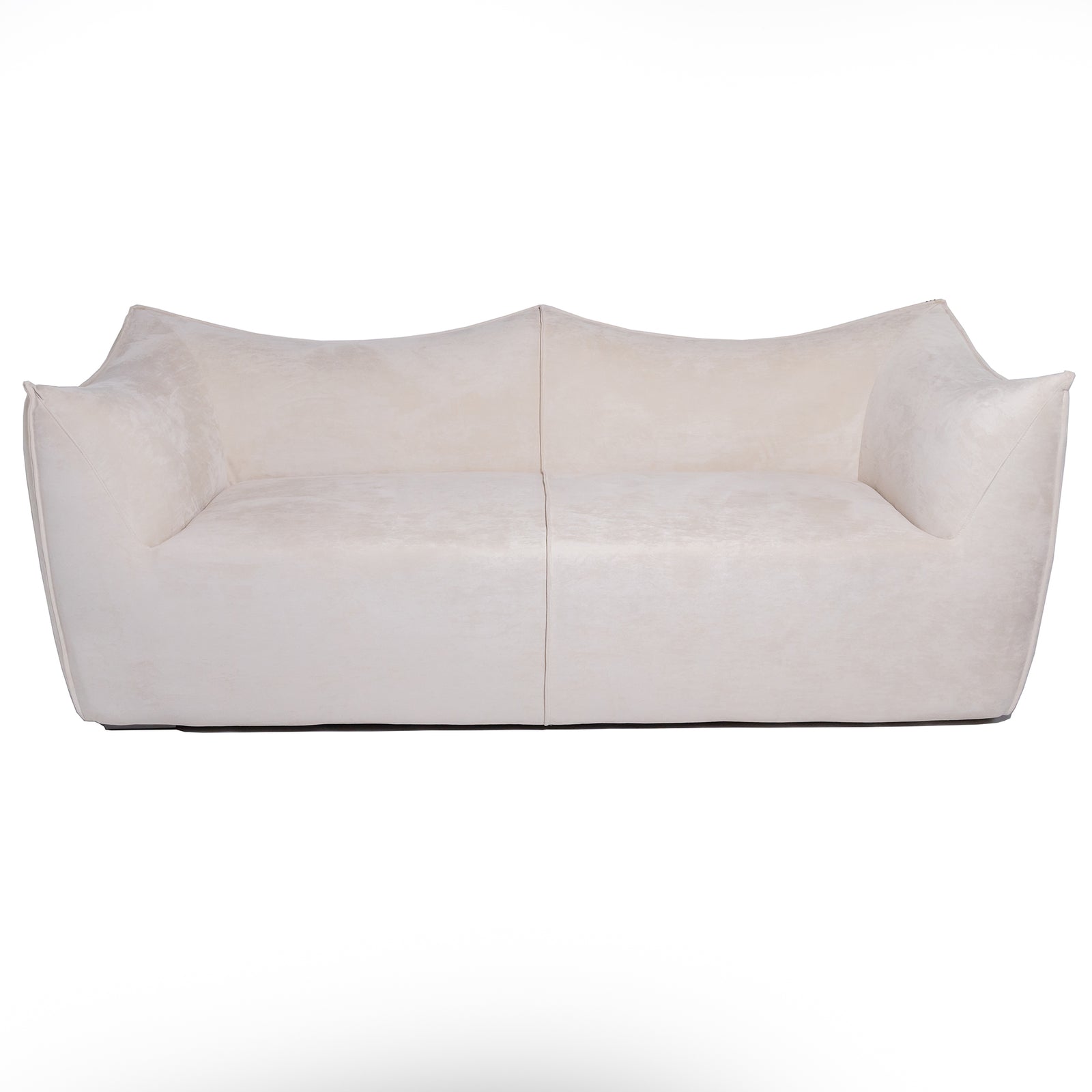 La Bambole Style 2 Seater Sofa Pearl White Suede