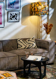Cubic Left Corner Studio Sofa Light Brown Corduroy