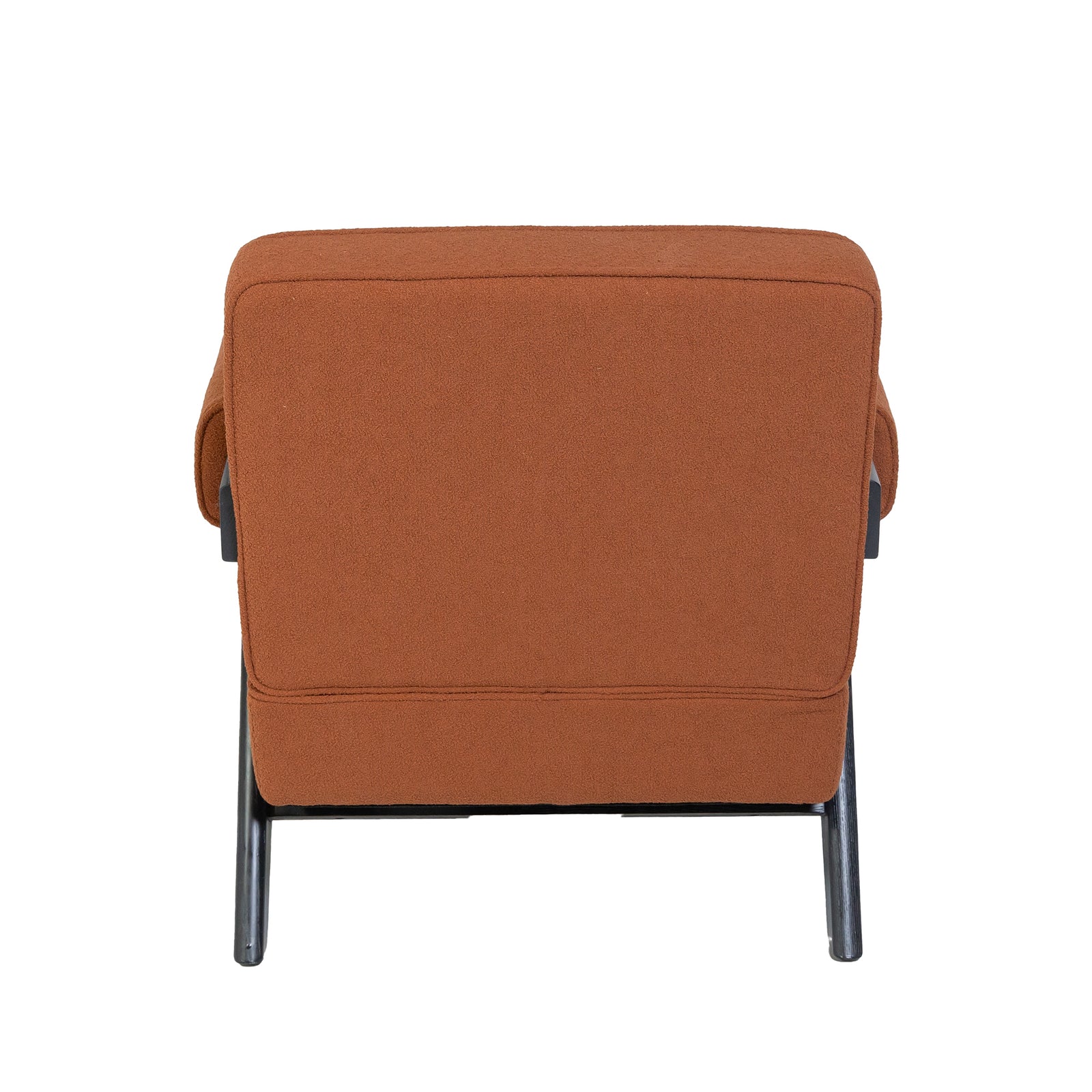 Pierre Jeanneret Style Easy Armchair Burnt Orange Boucle