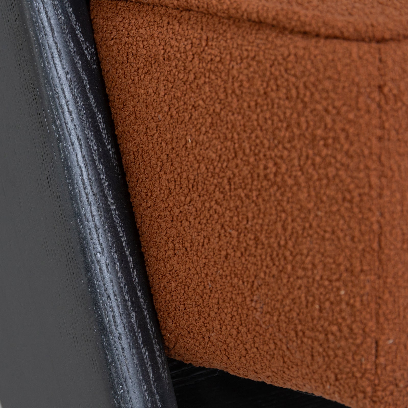 Pierre Jeanneret Style Easy Armchair Burnt Orange Boucle