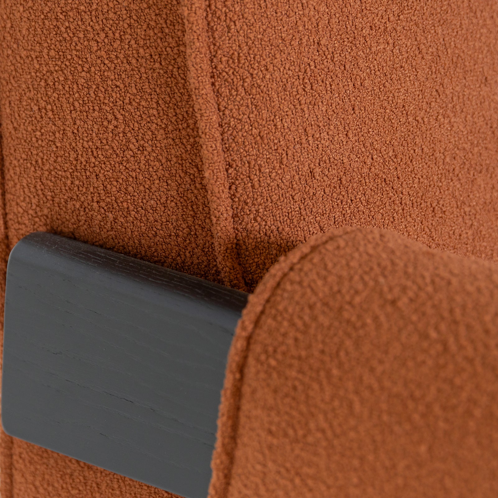Pierre Jeanneret Style Easy Armchair Burnt Orange Boucle