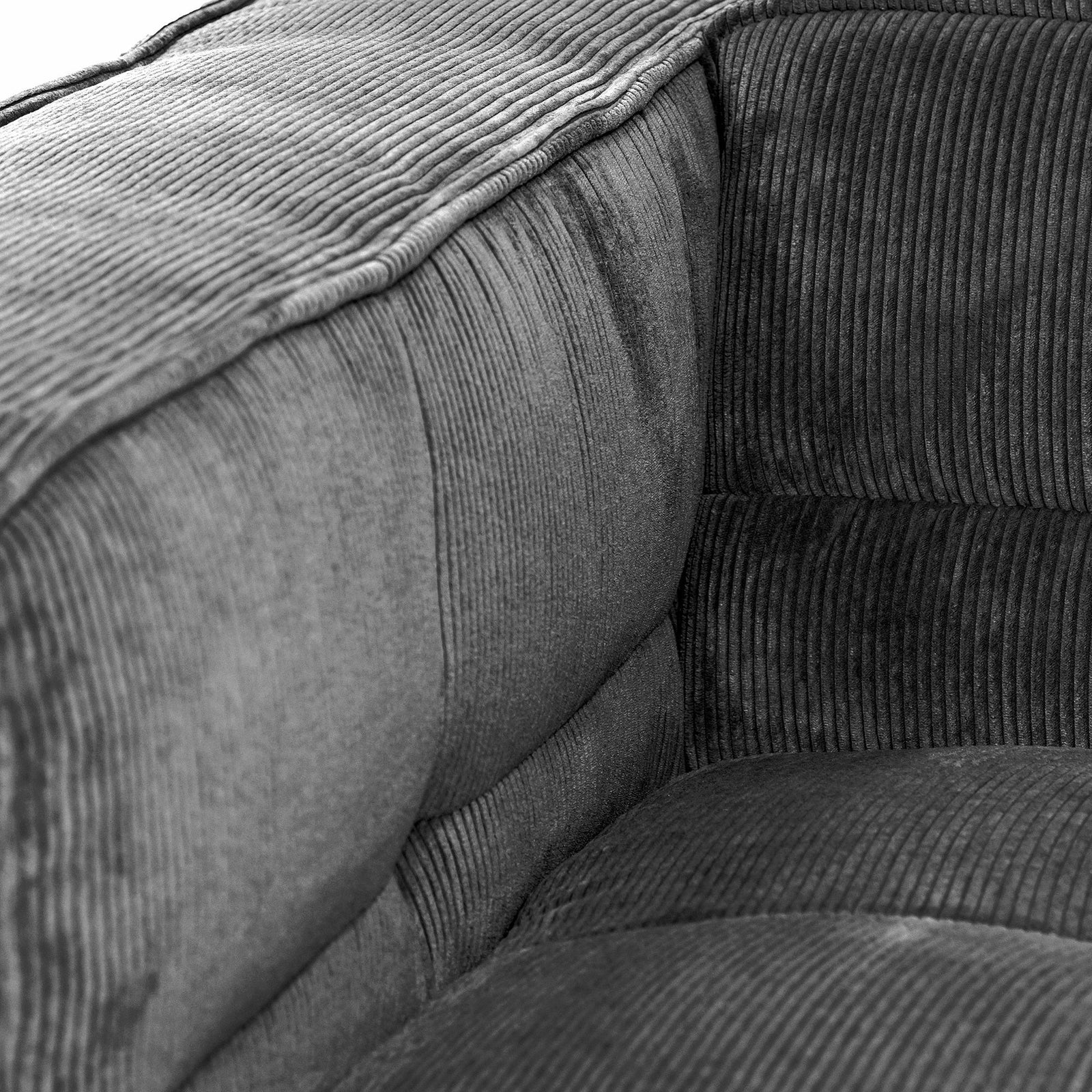 Cubic Right Corner Studio Sofa Charcoal Grey Corduroy