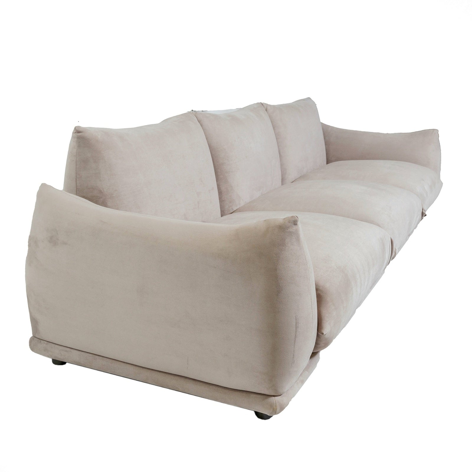 Marenco Style Sofa Light Grey Suede 3 Seater