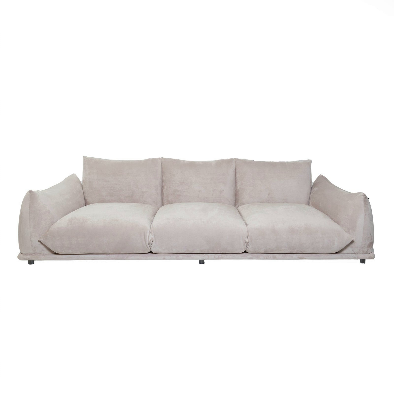 Mario Marenco Style Sofa Light Grey Suede 3 Seater