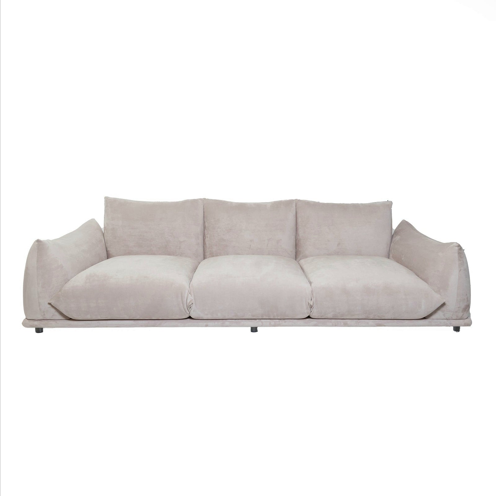 Marenco Style Sofa Light Grey Suede 3 Seater