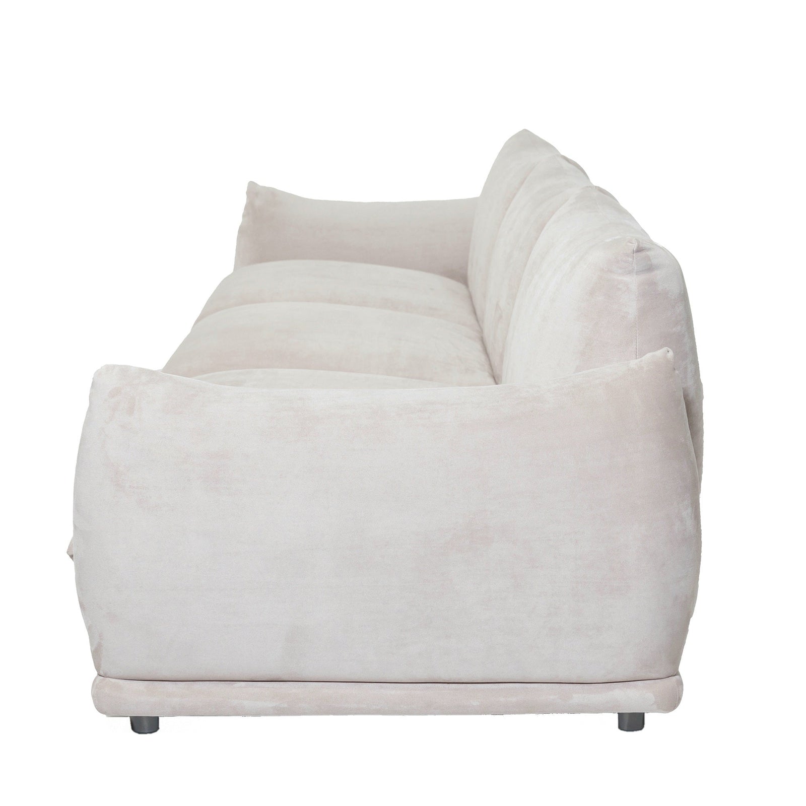 Marenco Style Sofa Light Grey Suede 3 Seater