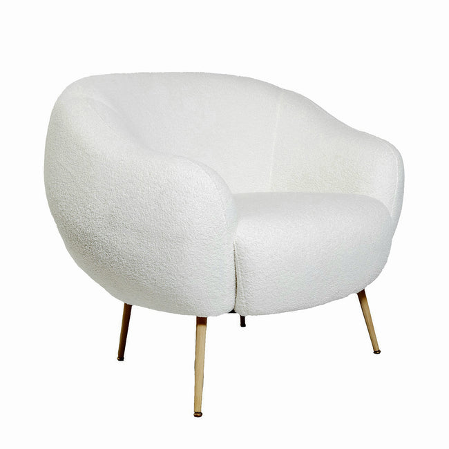 Fluffy Tube Armchair White Boucle