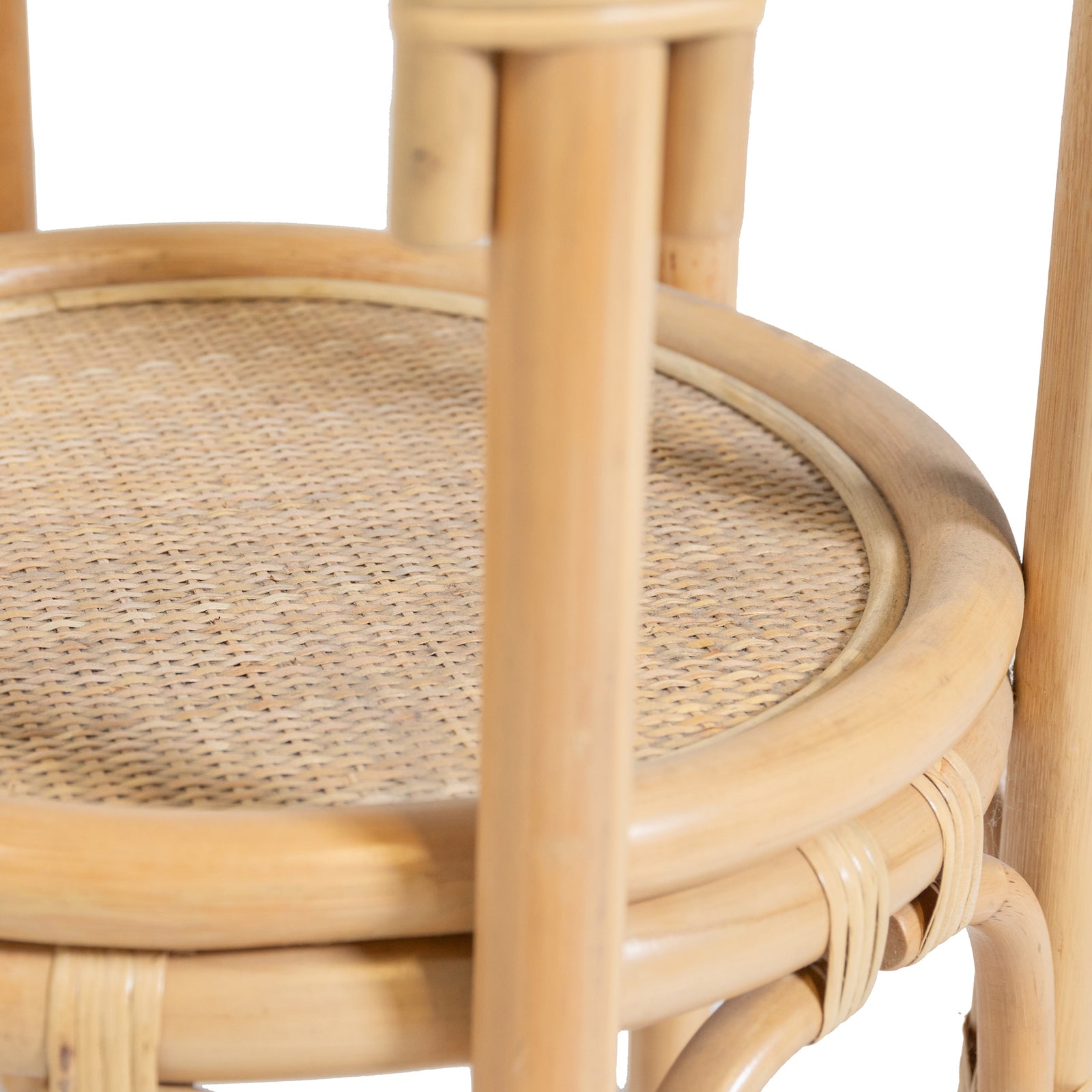 Rattan Glass Side Table