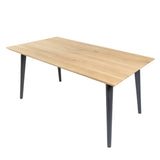 Spiky Oak Legs Dining Table / Tapered Edges