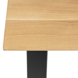 Solid Oak Dining Table Natural Standard Frame Black / Tapered Edges