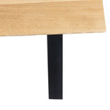 Solid Oak Dining Table Natural / Trapeze Frame Black / Tapered Edges