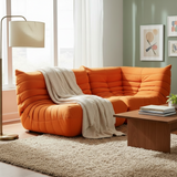 Togo Style Sofa Orange Suede Corner