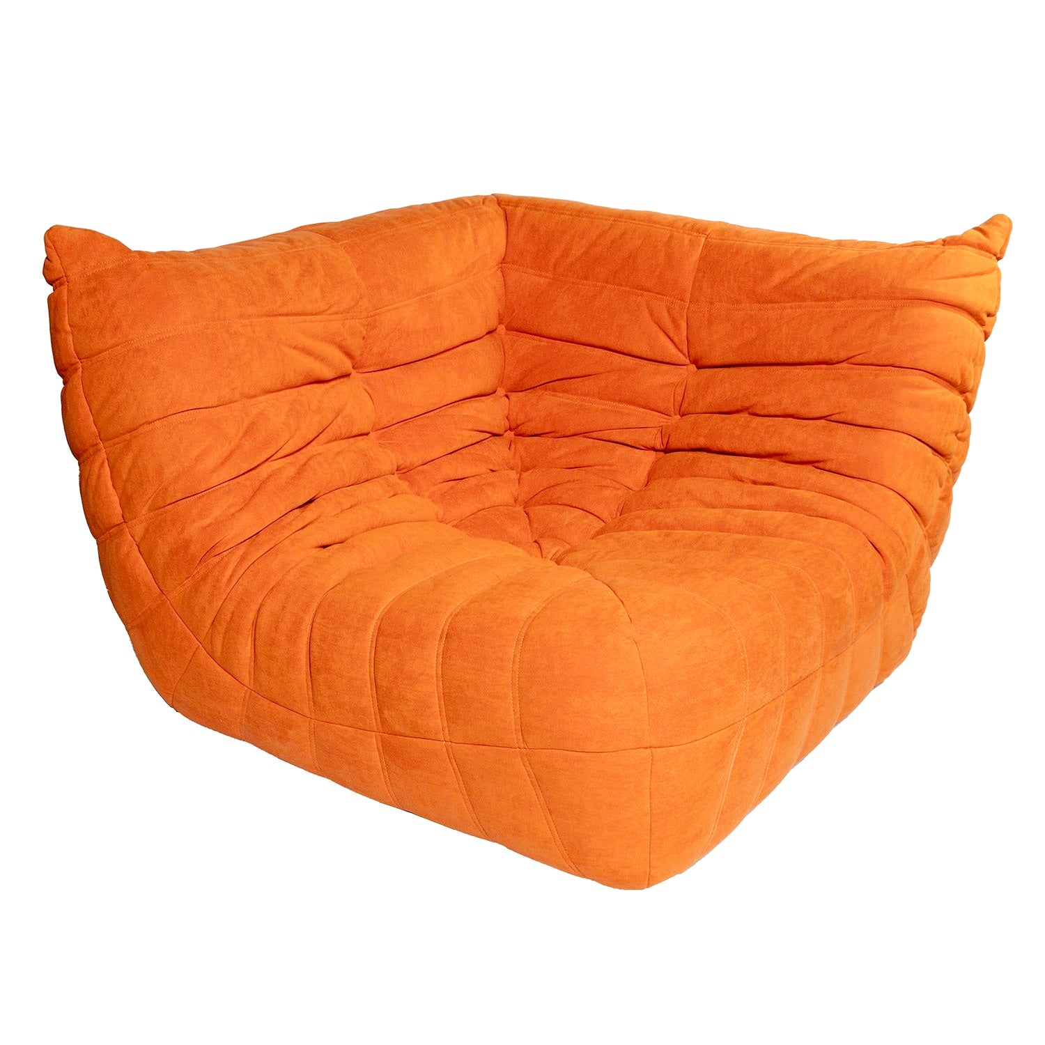 Togo Style Sofa Orange Suede Corner
